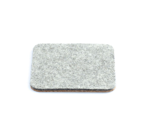 Glass coasters made of felt and cork | Set of 2 | 10x10cm | light grey