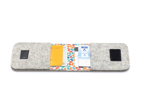 EC card case made of felt | light gray - Colorful