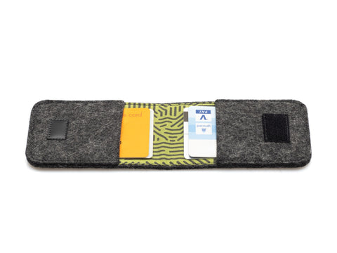 EC card case made of felt | anthracite - stripes
