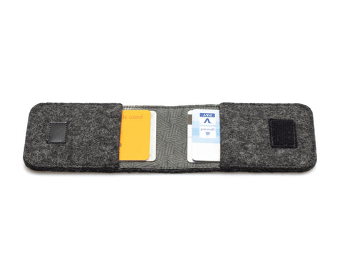EC card case made of felt | anthracite - tracks