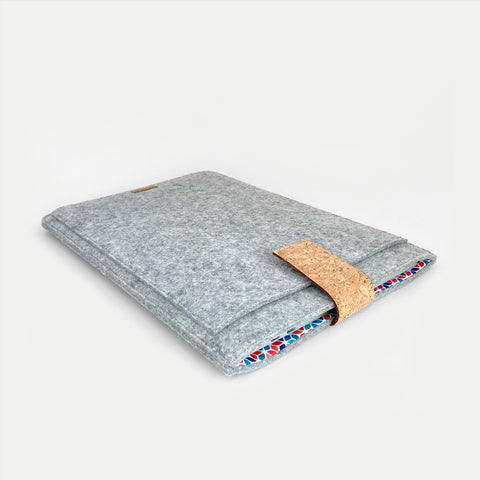 custom laptop sleeve | with magnetic closure and extra compartment | hellgrau - Colorful | Model "HAKA"