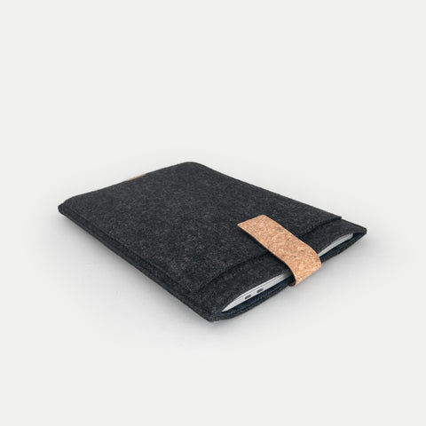 custom tablet case | with magnetic closure and extra compartment | anthrazit - Tracks | Model "HAKA"