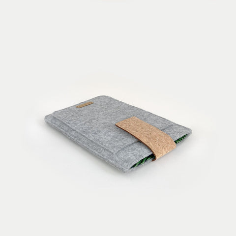 Case for Tolino Vision Color | with magnetic closure and extra pocket | light gray - Stipes | model "HAKA"