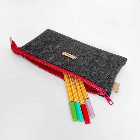Pencil case anthracite-red | MISK