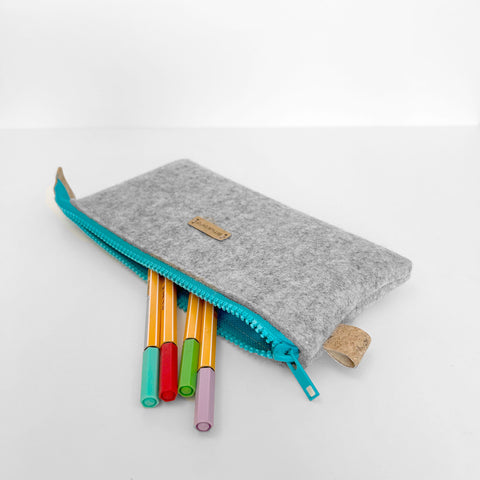 Pencil case light gray-azure | MISK