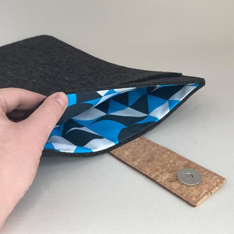 Case for Asus Zenbook 14 | with magnetic closure and extra compartment  | anthrazit - Shapes | Model "HAKA"