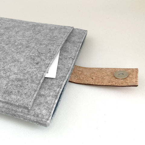 Case for Fujitsu Stylistic | with magnetic closure and extra compartment  | light gray - tracks | Model "HAKA"