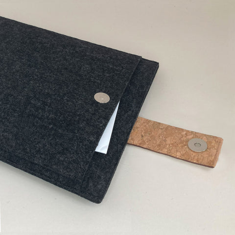 custom tablet case | with magnetic closure and extra compartment | anthrazit - Shapes | Model "HAKA"