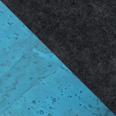 Shoulder bag for iPhone 12 Pro | made of felt and organic cotton | anthracite - azure | model KEDJA deluxe