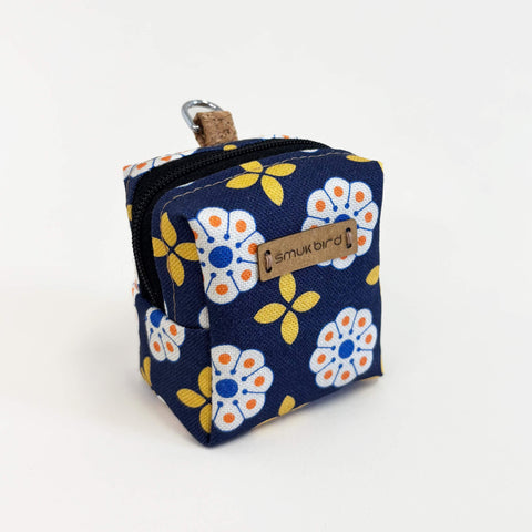 Mini bag for headphones & co. | made from organic cotton | Design Bloom | Model PocketCube