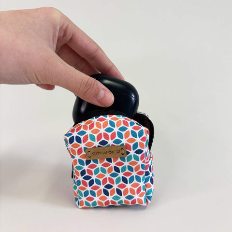 Mini bag for headphones & co. | made from organic cotton | Design Colorful | Model PocketCube