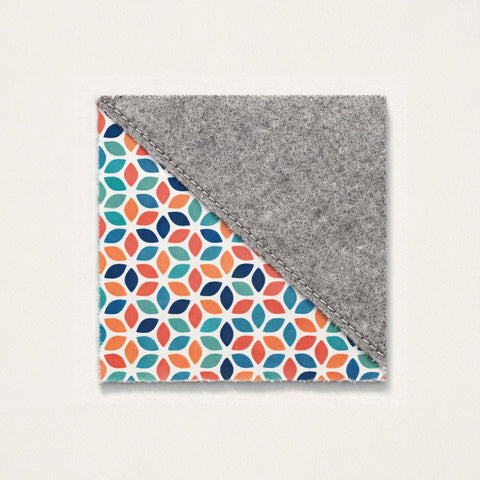 Made-to-measure mobile phone case | made of felt and organic cotton | light grey - colorful | "LET" model