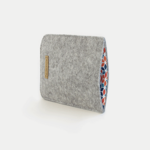 Mobile phone case for Samsung Galaxy A35 | made of felt and organic cotton | light gray - colorful | model "LET"