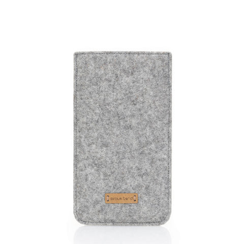 Handytasche für Samsung Galaxy A15 | aus Filz und Bio-Baumwolle | hellgrau - bloom | Modell "LET"