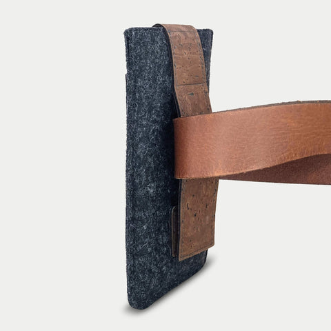 Mobile phone belt pouch for iPhone XS Max | with magnetic closure and card compartment | anthracite | model CLIP