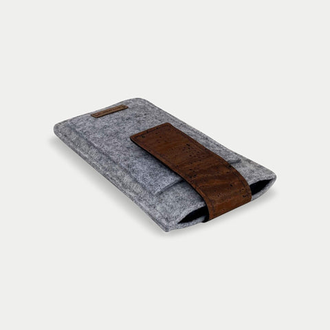 Mobile phone belt pouch for Samsung Galaxy A51 | with magnetic closure and card compartment | light gray | model CLIP