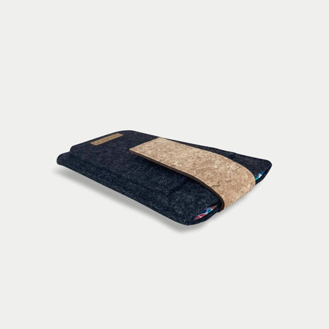 custom-made cell phone case | with magnetic closure and extra compartment | anthracite - Colorful | model HAKA