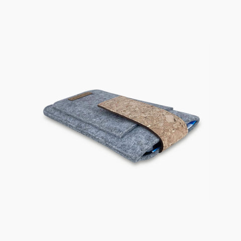 Mobile phone case for Samsung Galaxy S22 | with magnetic closure and extra compartment | light gray - Shapes | model HAKA