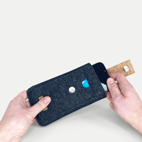 Handytasche für Samsung Galaxy A16 | mit Magnetverschluss und extra Fach | anthrazit - Shapes | Modell HAKA
