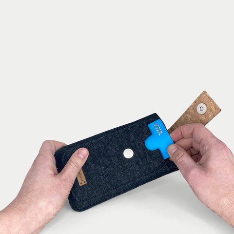 Handytasche für Samsung Galaxy A16 | mit Magnetverschluss und extra Fach | anthrazit - Shapes | Modell HAKA