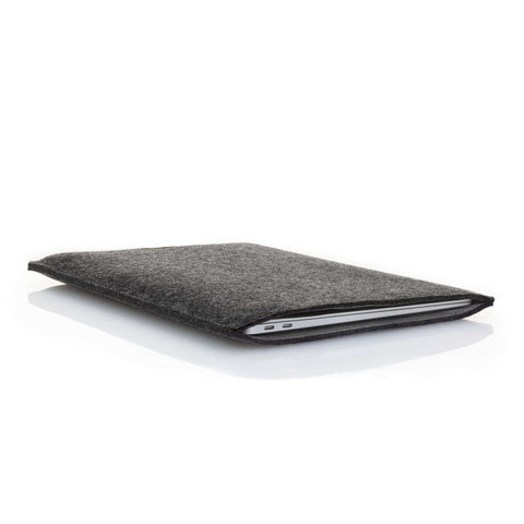 Case for Asus Vivobook 16 | made of felt and organic cotton | anthracite - tracks | Model "LET"