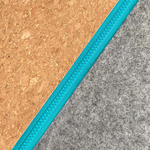 Accessory bag for cables & Co. | made of felt and cork | light grey-azure