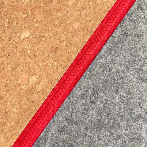 Accessory bag for cables & Co. | made of felt and cork | light grey-red