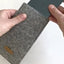 Made-to-measure mobile phone case | made of felt and organic cotton | light grey - colorful | "LET" model
