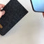 Made-to-measure mobile phone case | made of felt and organic cotton | anthracite - shapes | "LET" model