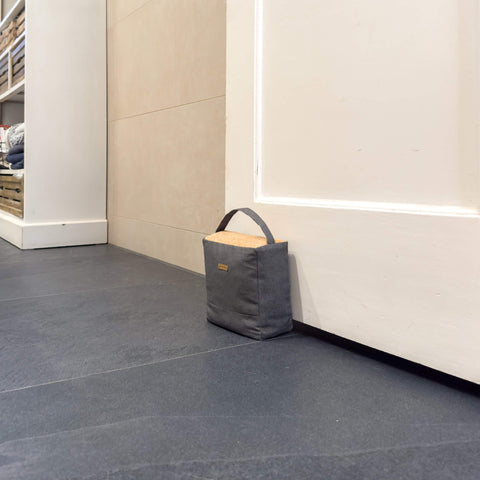 Sustainable doorstop | from fabric scraps | tracks