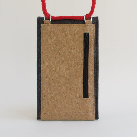 Shoulder bag for OnePlus Nord CE 3 Lite | made of felt and organic cotton | anthracite - colorful | Model KEDJA