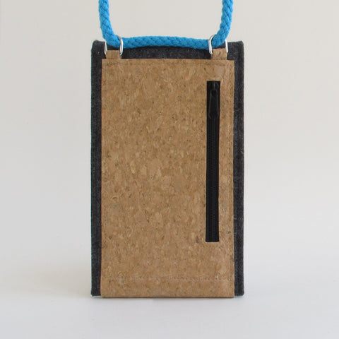Shoulder bag for OnePlus 10T | made of felt and organic cotton | anthracite - shapes | Model KEDJA
