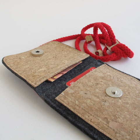 Shoulder bag for OnePlus Nord CE 3 Lite | made of felt and organic cotton | anthracite - colorful | Model KEDJA