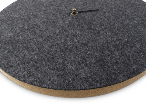 Wall clock made of felt and cork 30 cm | anthracite - black | Design: Aalborg