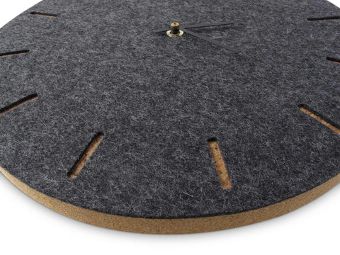 Wall clock made of felt and cork 30 cm | anthracite - black | Design: Copenhagen