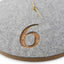 Wall clock made of felt and cork 30 cm | light gray - gold | Design: Aarhus