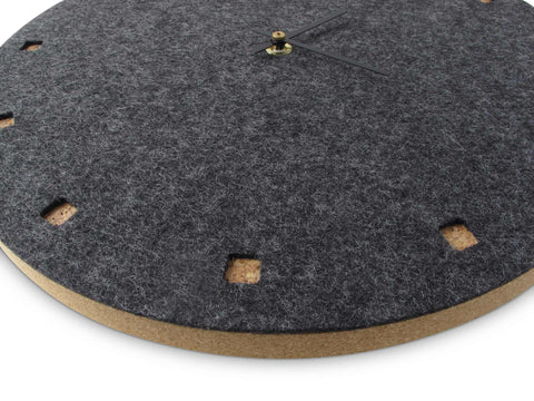 Wall clock made of felt and cork 30 cm | anthracite - black | Design: Esbjerg