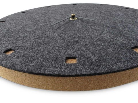 Wall clock made of felt and cork 30 cm | anthracite - black | Design: Esbjerg