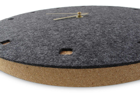 Wall clock made of felt and cork 30 cm | anthracite - gold | Design: Esbjerg