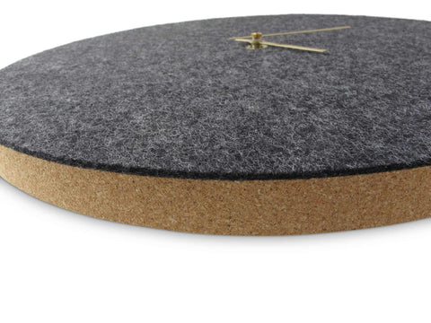 Wall clock made of felt and cork 30 cm | anthracite - gold | Design: Aalborg