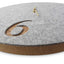 Wall clock made of felt and cork 30 cm | light gray - gold | Design: Aarhus