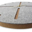 Wall clock made of felt and cork 30 cm | light gray - gold | Design: Odense