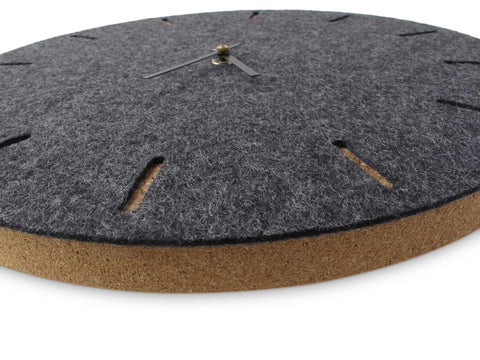 Wall clock made of felt and cork 30 cm | anthracite - black | Design: Copenhagen