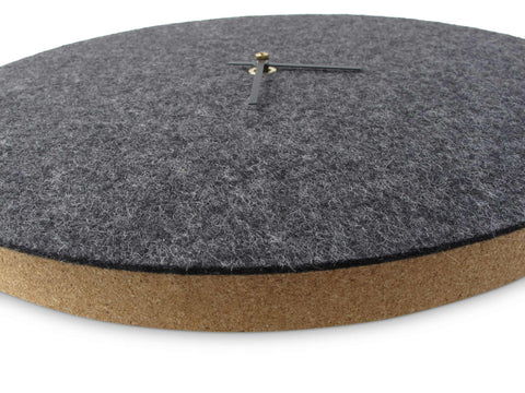 Wall clock made of felt and cork 30 cm | anthracite - black | Design: Aalborg