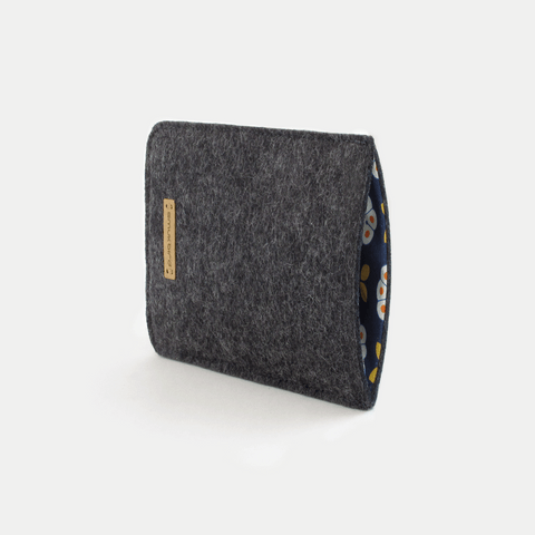Mobile phone case for Xiaomi Poco F5 | made of felt and organic cotton | anthracite - bloom | Model "LET"