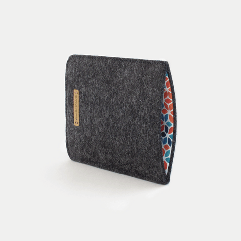 Mobile phone case for Xiaomi Redmi Note 11 | made of felt and organic cotton | anthracite - colorful | Model "LET"