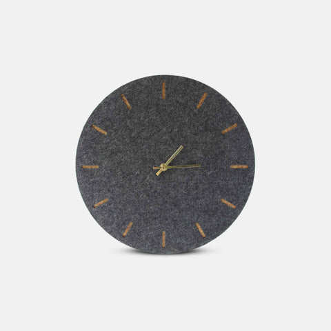 Wall clock made of felt and cork 30 cm | anthracite - gold | Design: Copenhagen