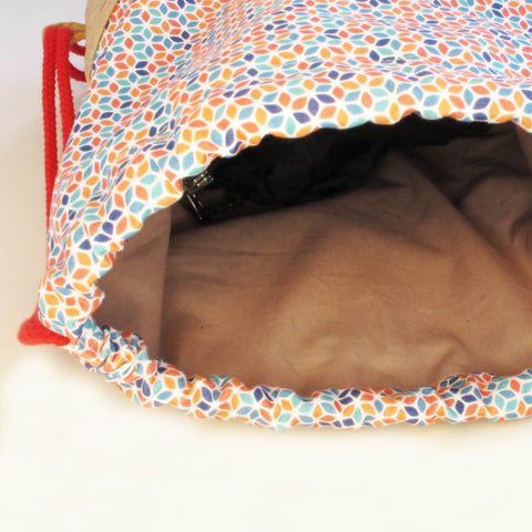 Gym bag for children, small backpack | made of cotton and cork | Colorful