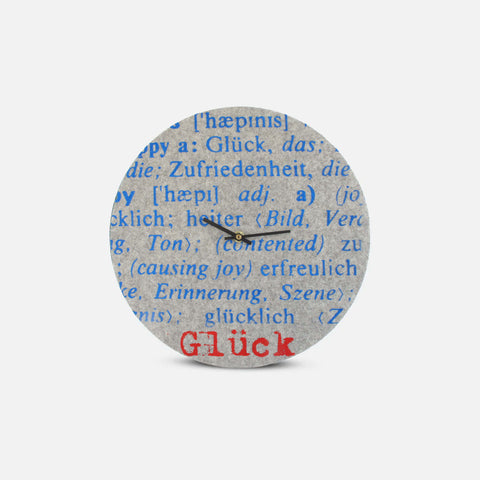 Felt and cork wall clock 30 cm | Design "Happiness" by Anja Streese
