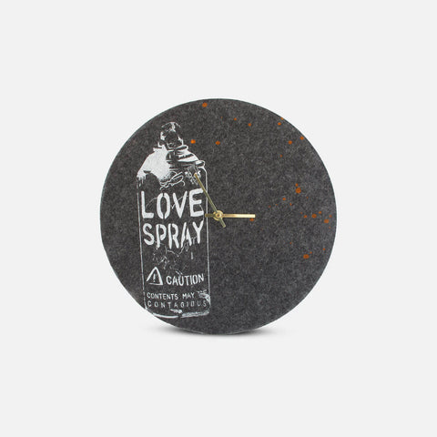 Felt and cork wall clock 30 cm | Design "Love" by Anja Streese